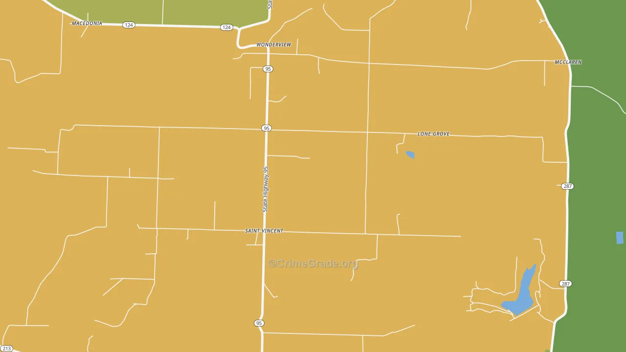 St. Vincent, AR Map of Murder Rates