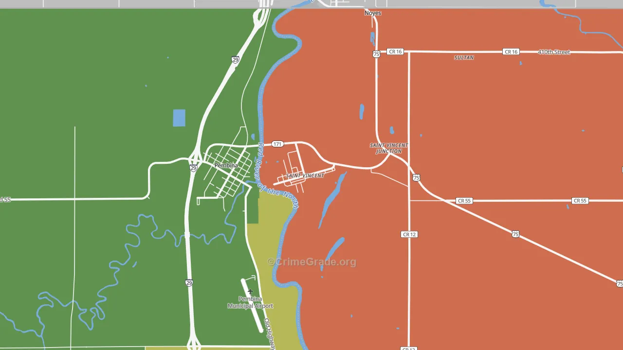 St. Vincent, MN Map of Murder Rates