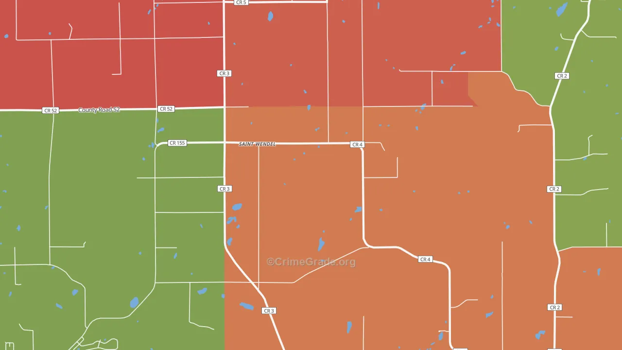St. Wendel, MN Map of Murder Rates