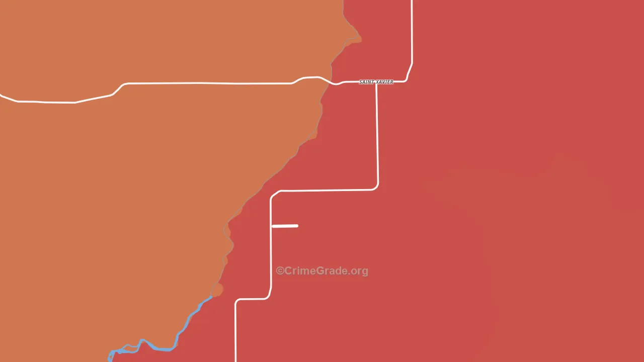 St. Xavier, MT Map of Murder Rates