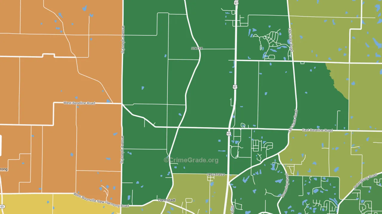 Stacer, IN Map of Murder Rates