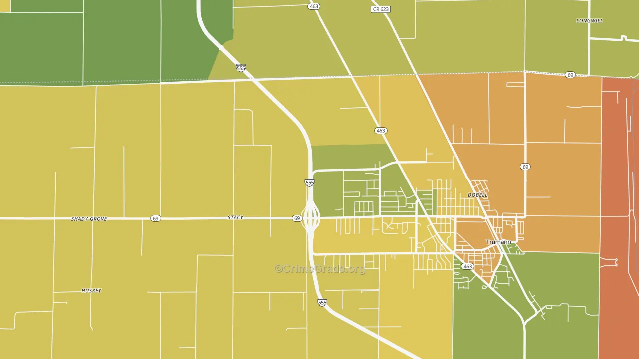 Stacy, AR Map of Murder Rates