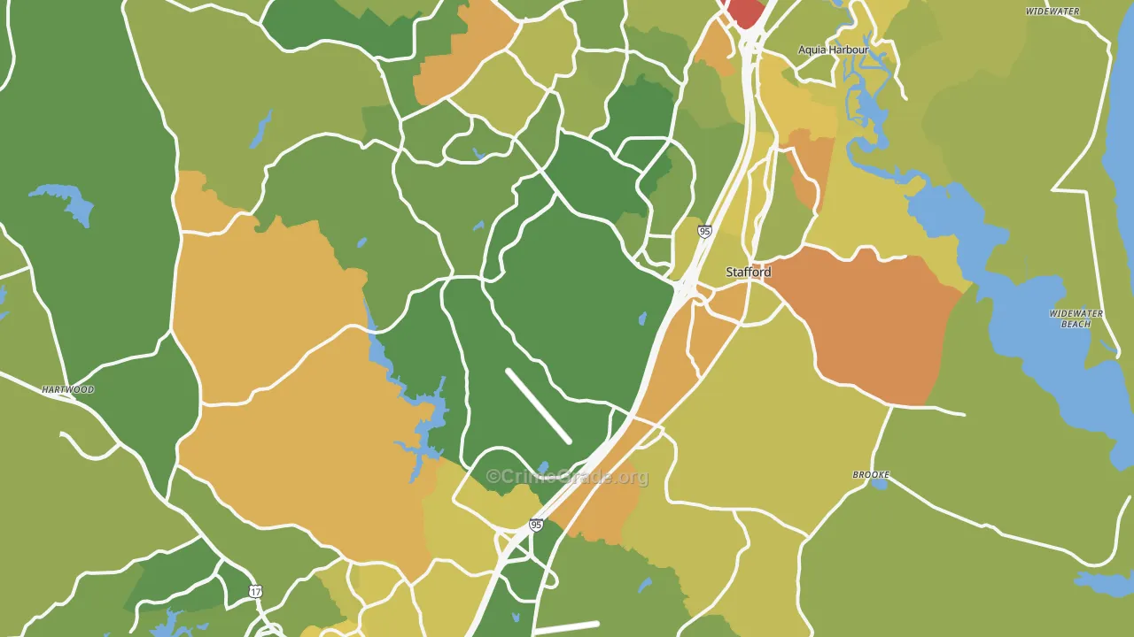 Stafford County, VA Map of Murder Rates