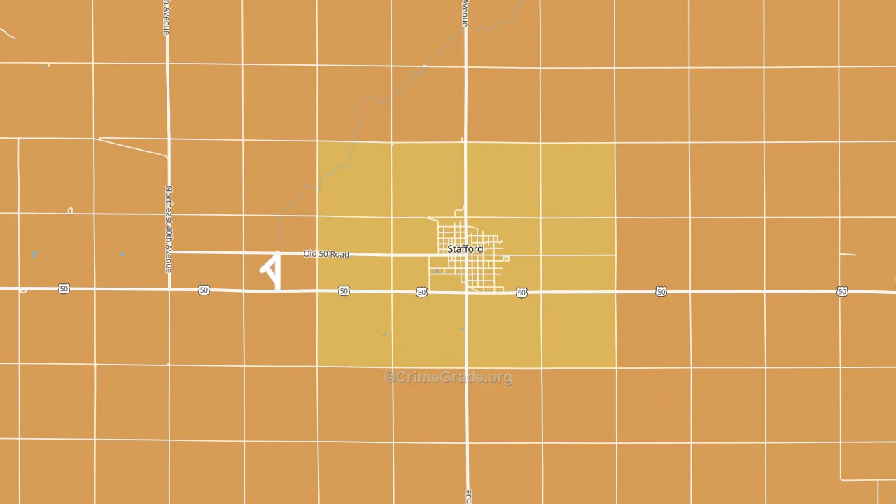 Stafford, KS Map of Murder Rates