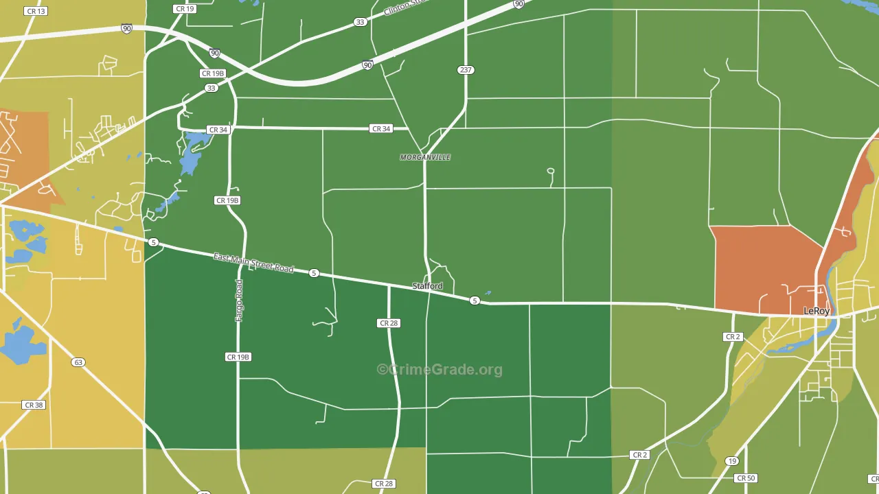 Stafford, NY Map of Murder Rates