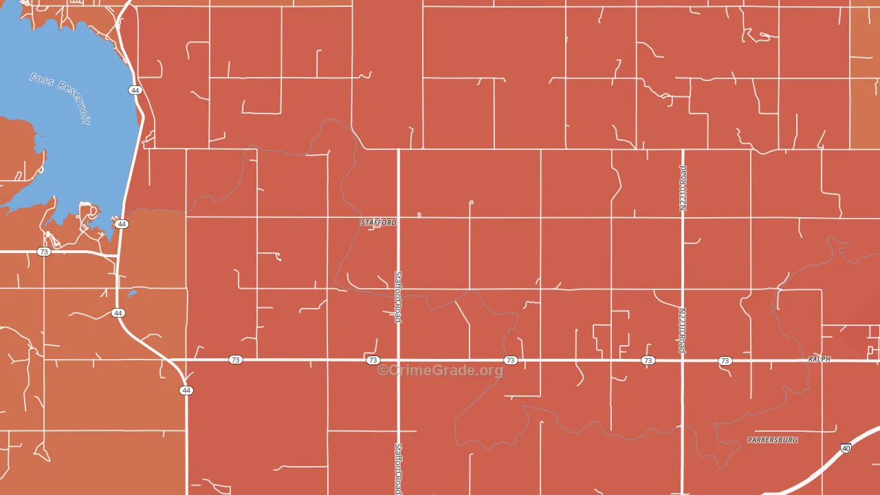 Stafford, OK Map of Murder Rates