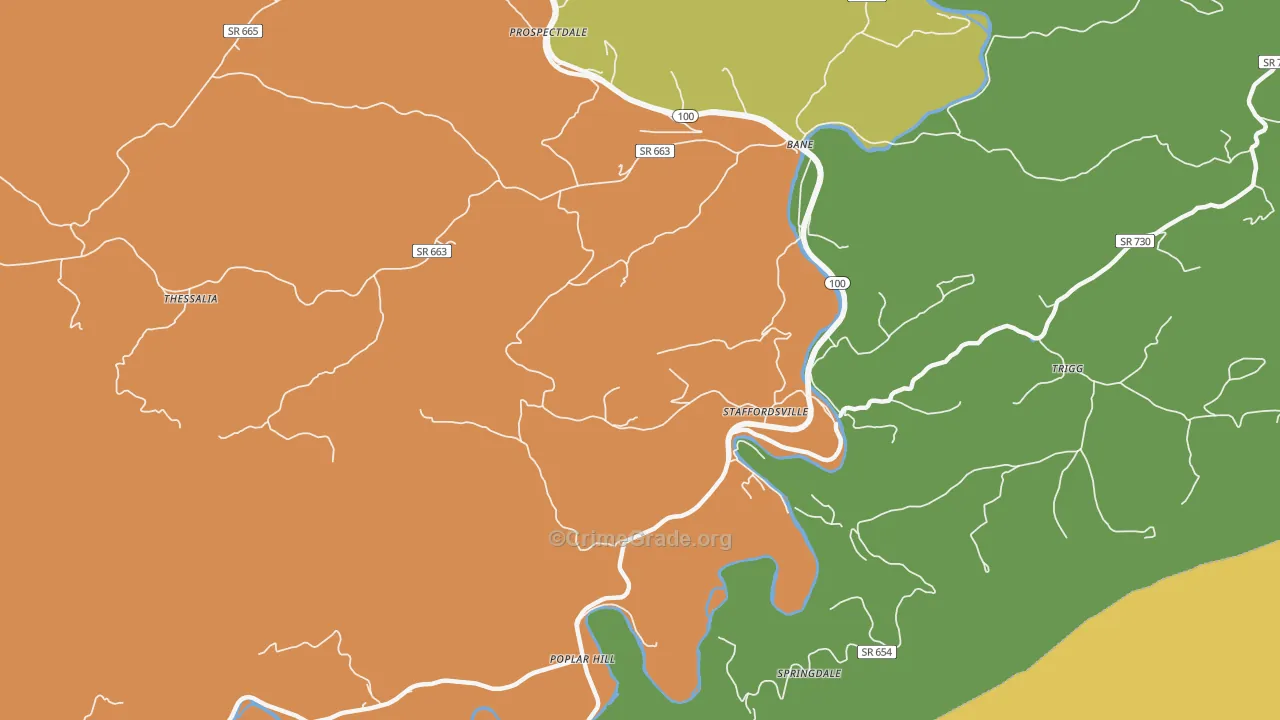 Staffordsville, VA Map of Murder Rates