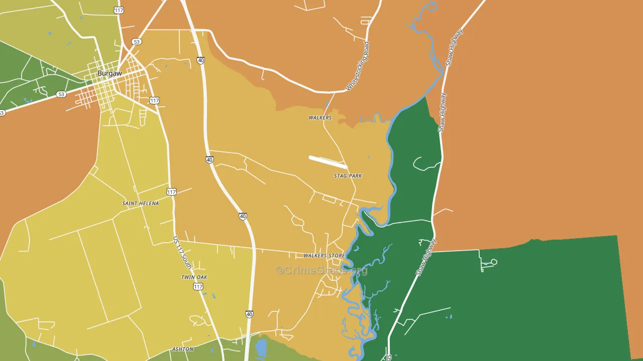 Stag Park, NC Map of Murder Rates
