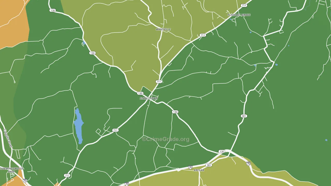 Stahlstown, PA Map of Murder Rates