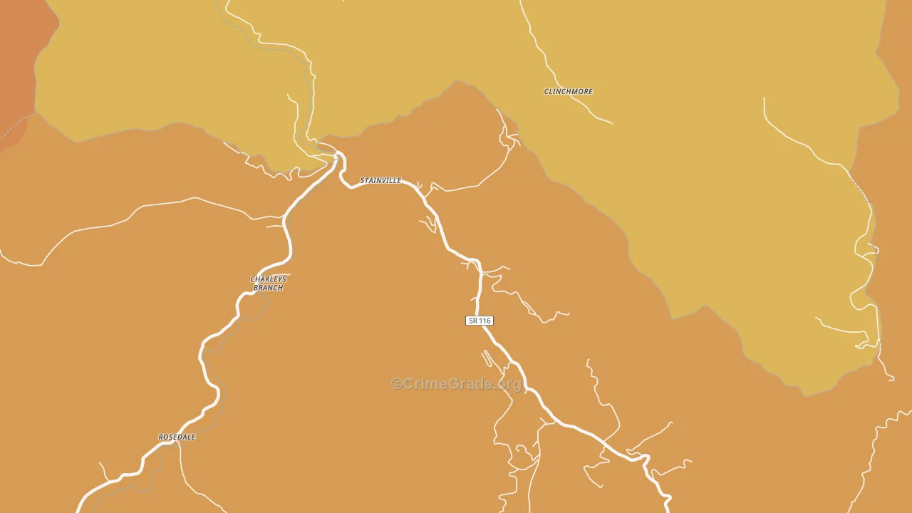 Stainville, TN Map of Murder Rates