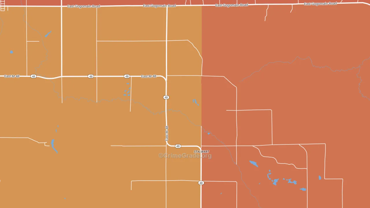 Stalwart, MI Map of Murder Rates