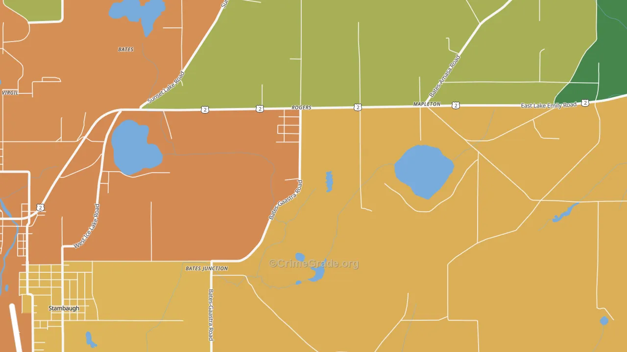 Stambaugh, MI Map of Murder Rates