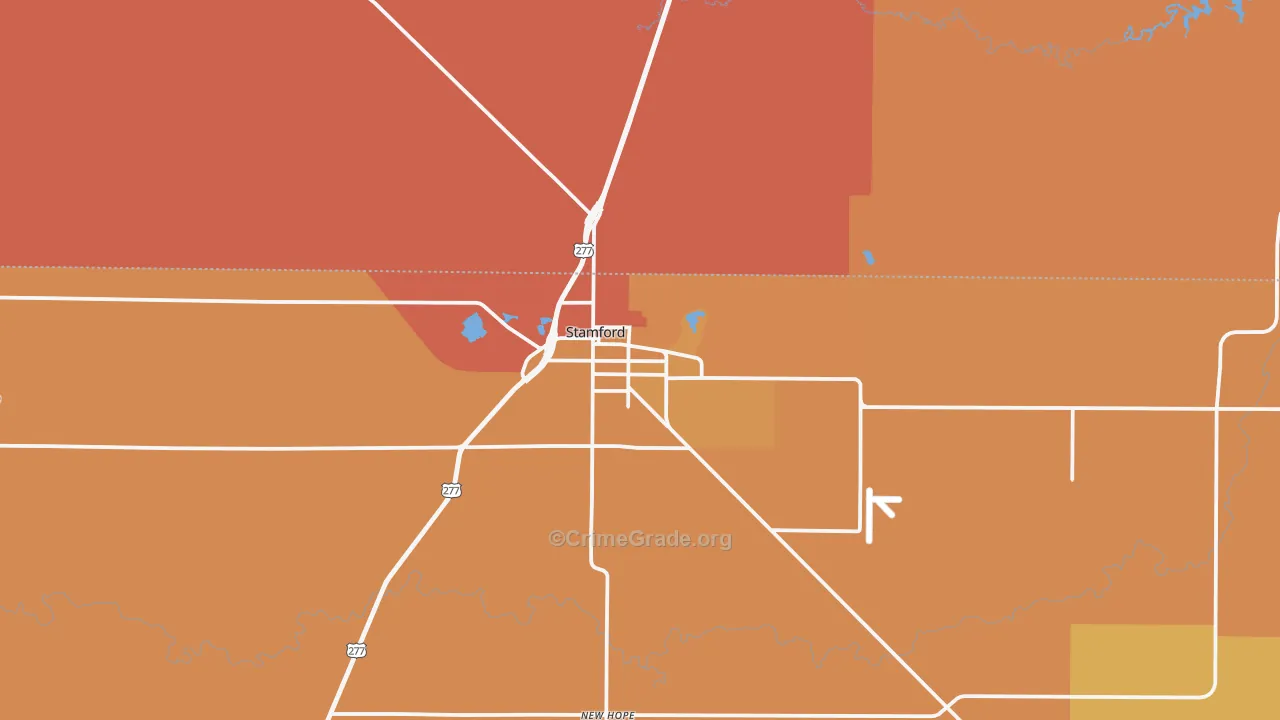 Stamford, TX Map of Murder Rates