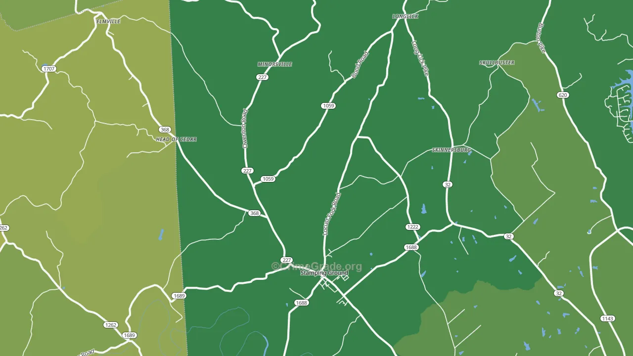 Stamping Ground, KY Map of Murder Rates