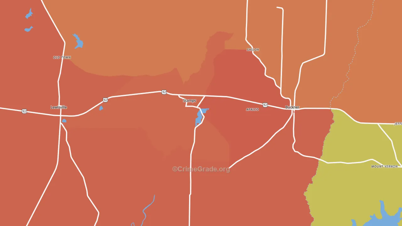 Stamps, AR Map of Murder Rates