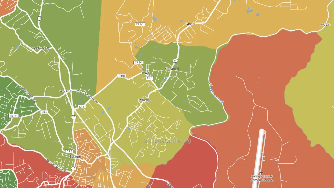 Stanaford, WV Map of Murder Rates