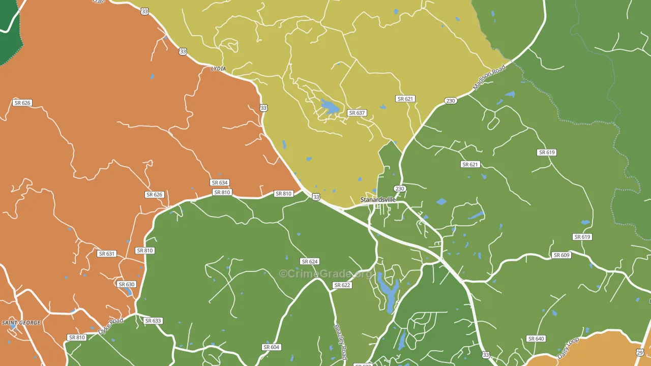 Stanardsville, VA Map of Murder Rates