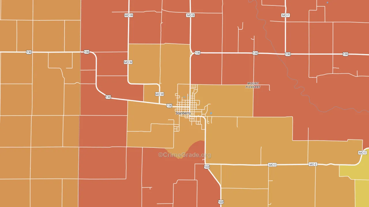 Stanberry, MO Map of Murder Rates