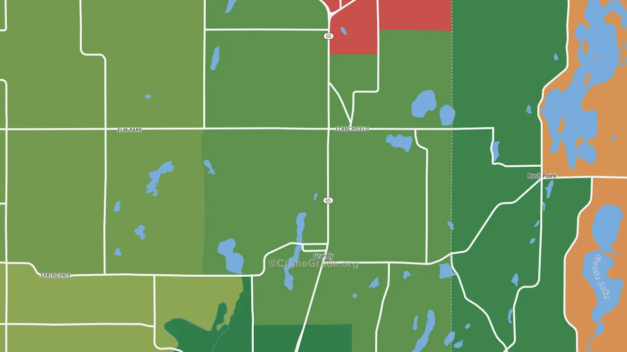 Stanchfield, MN Map of Murder Rates
