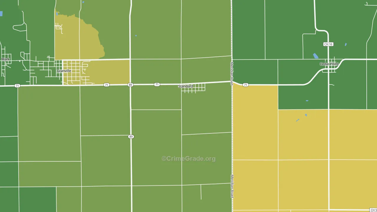 Standard, IL Map of Murder Rates