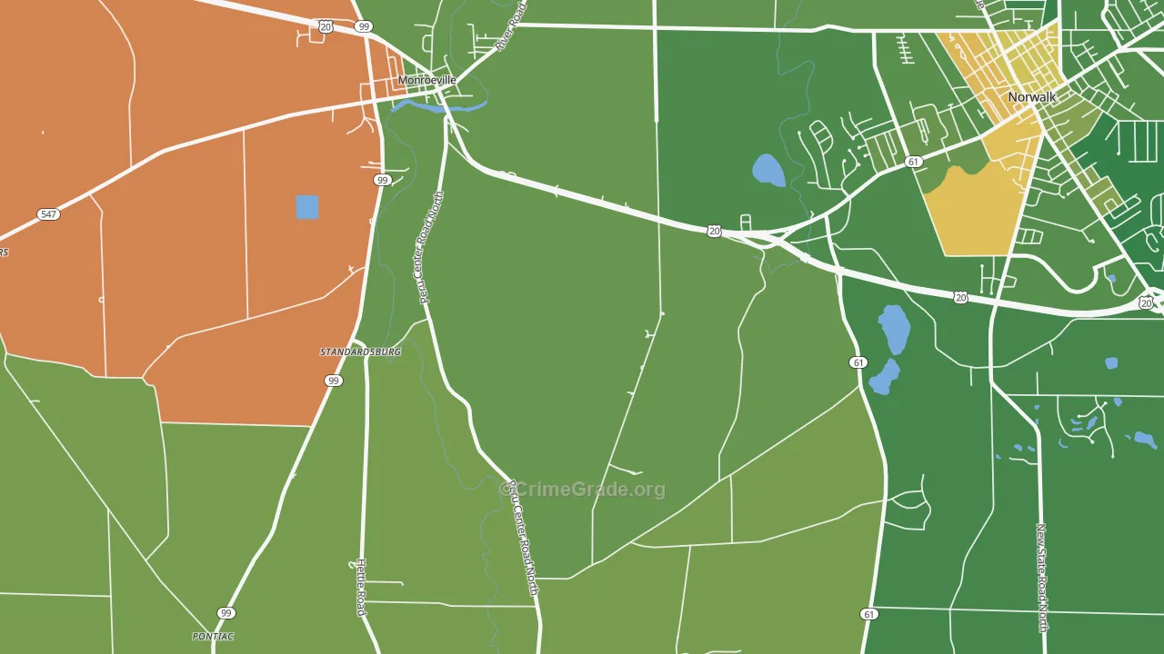 Standardsburg, OH Map of Murder Rates