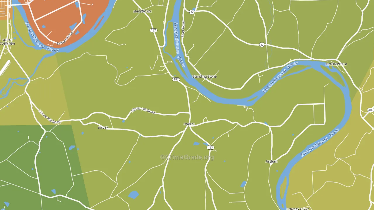 Standing Stone, PA Map of Murder Rates