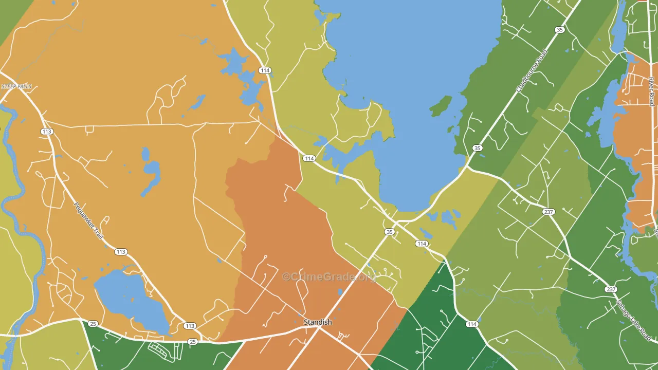 Standish, ME Map of Murder Rates