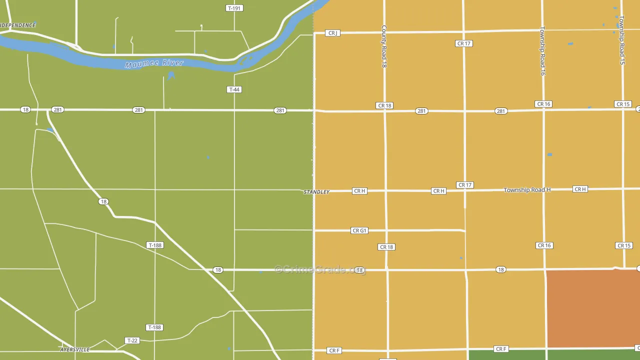 Standley, OH Map of Murder Rates