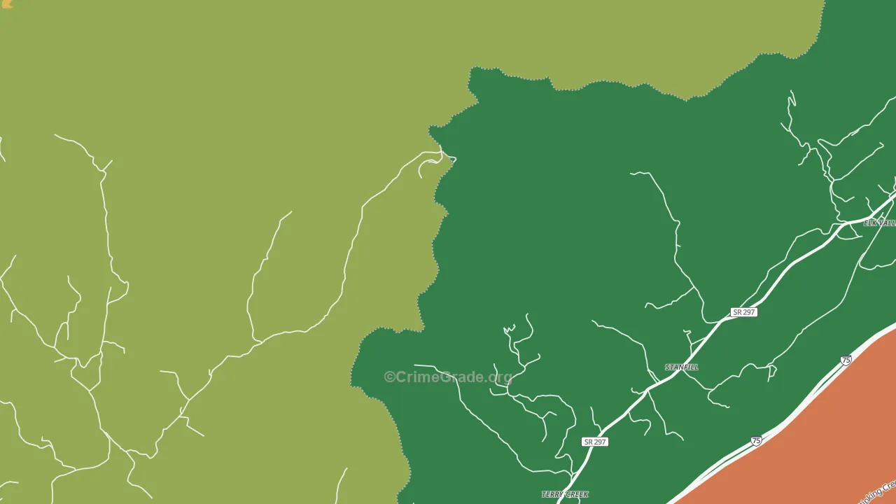 Stanfield, TN Map of Murder Rates