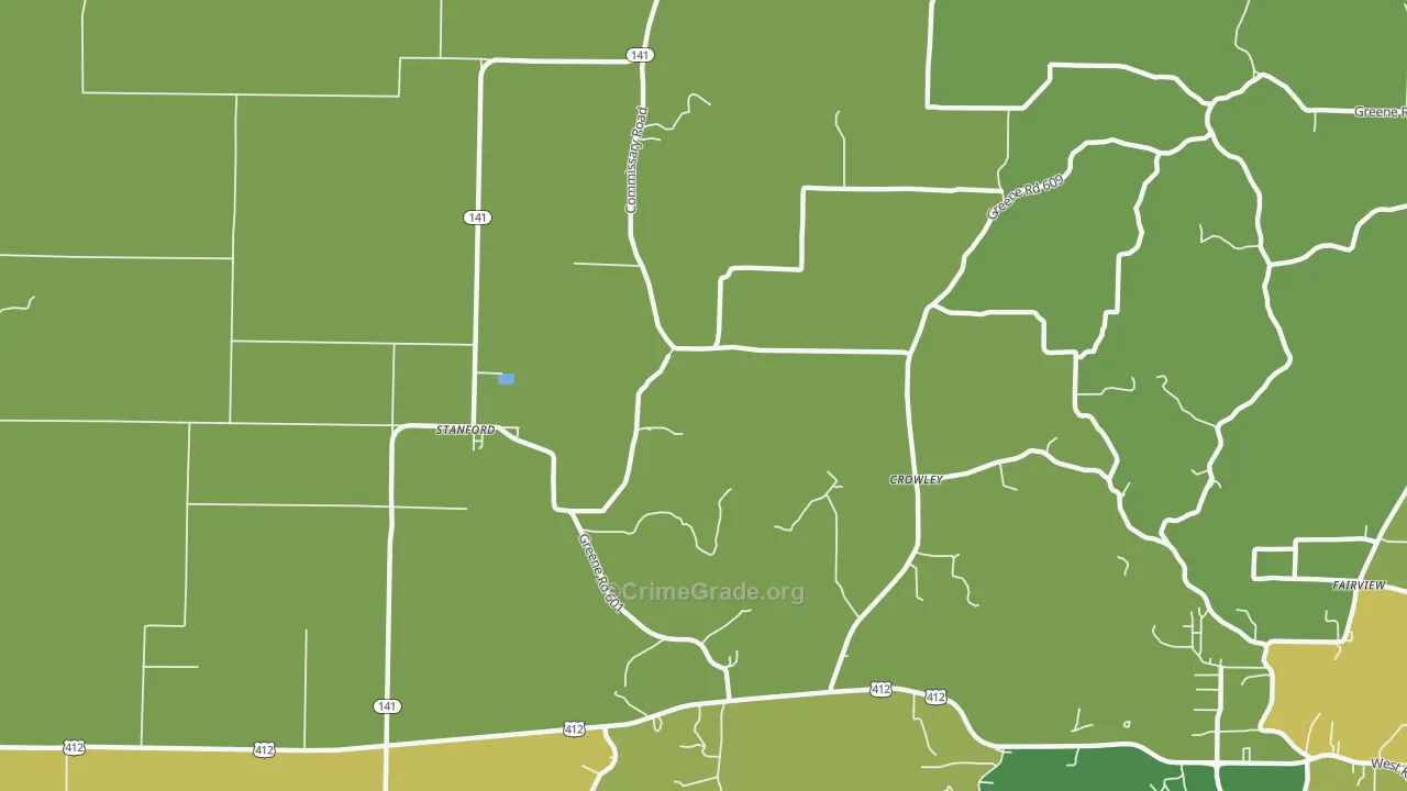 Stanford, AR Map of Murder Rates