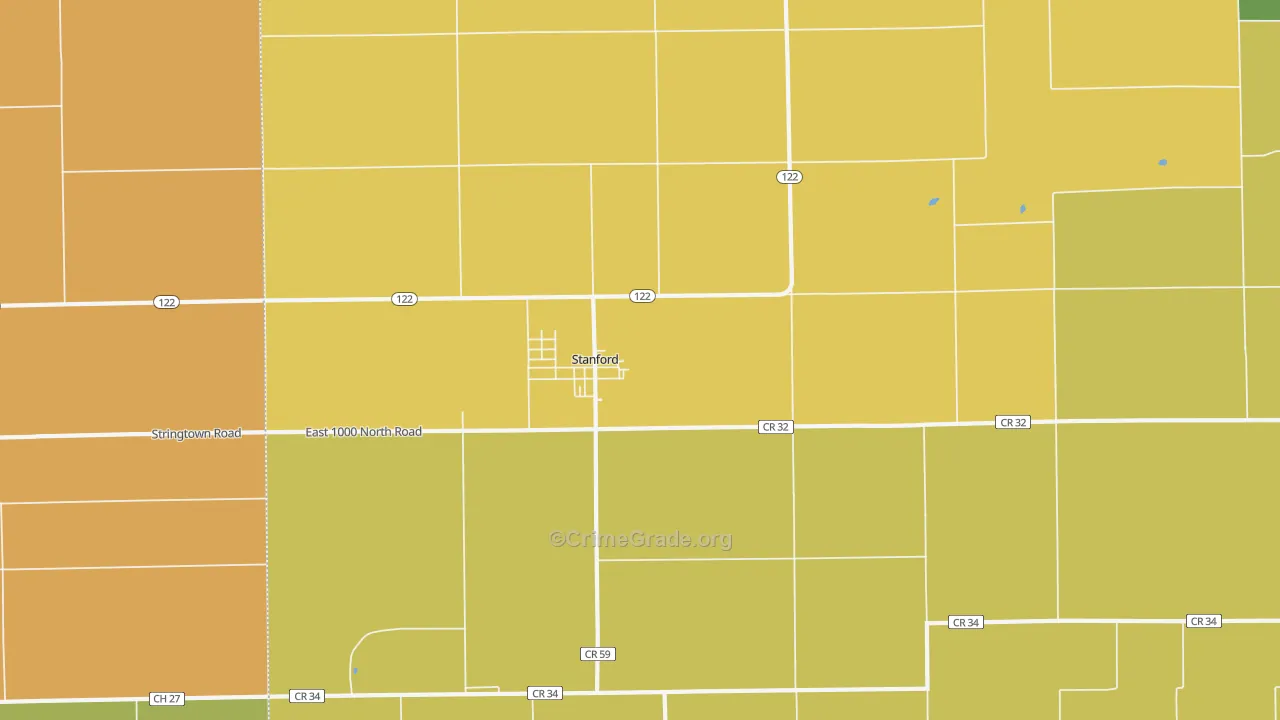 Stanford, IL Map of Murder Rates