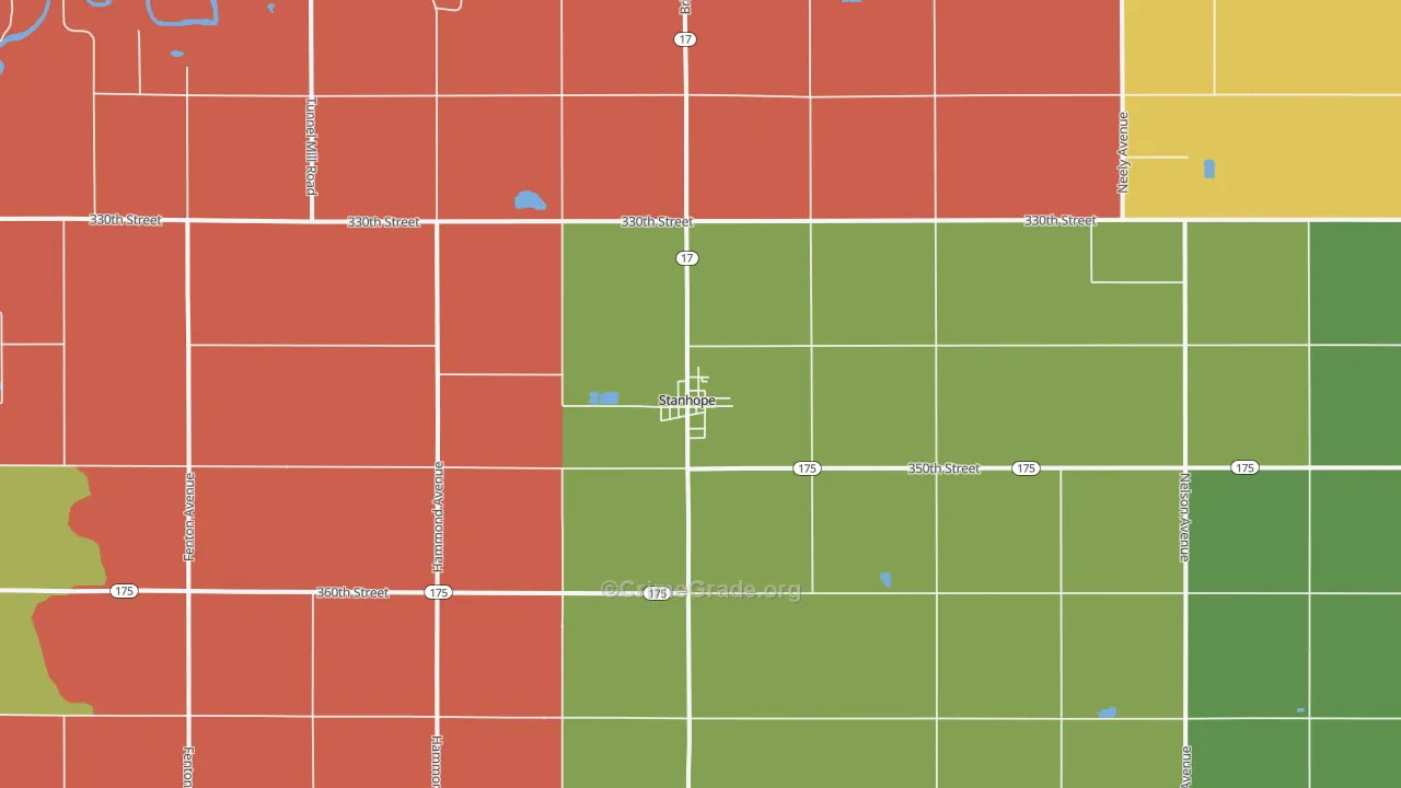 Stanhope, IA Map of Murder Rates