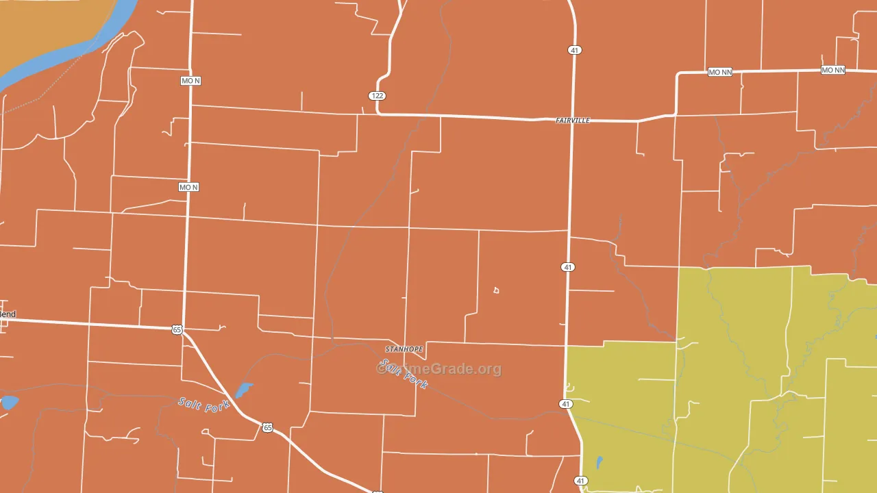 Stanhope, MO Map of Murder Rates