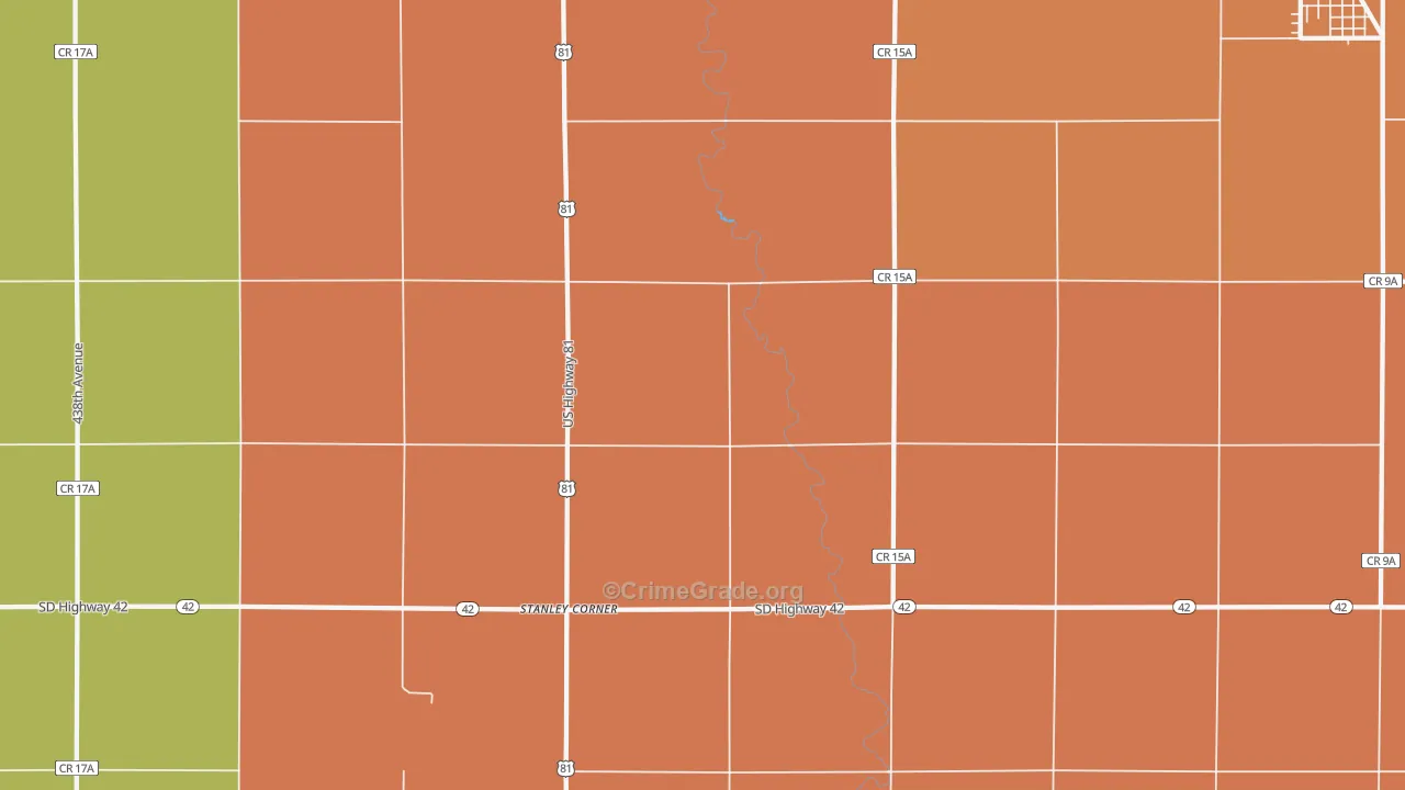 Stanley Corner, SD Map of Murder Rates