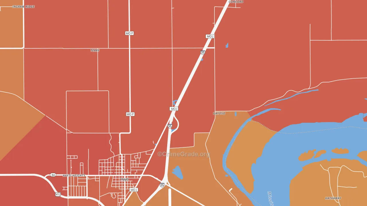 Stanley, MO Map of Murder Rates