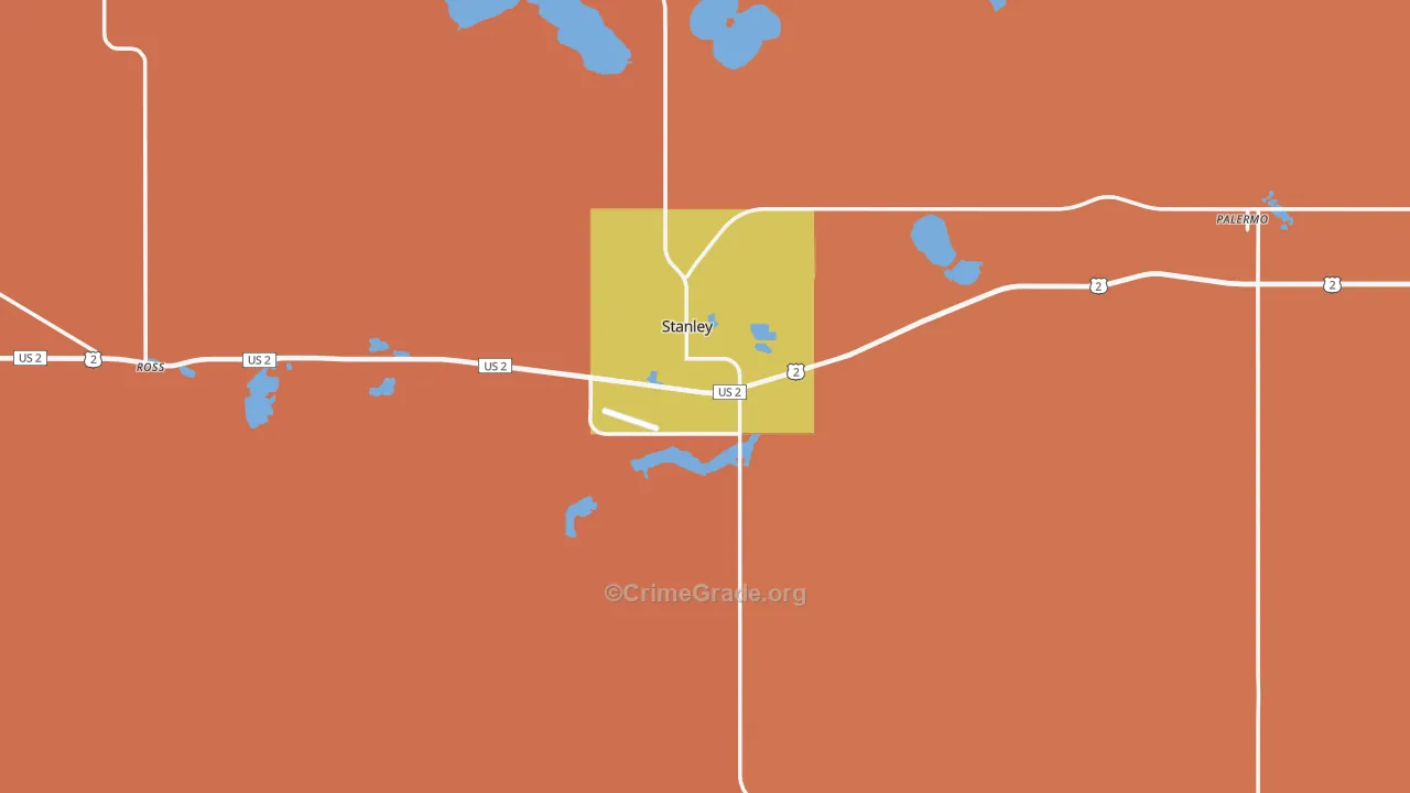 Stanley, ND Map of Murder Rates