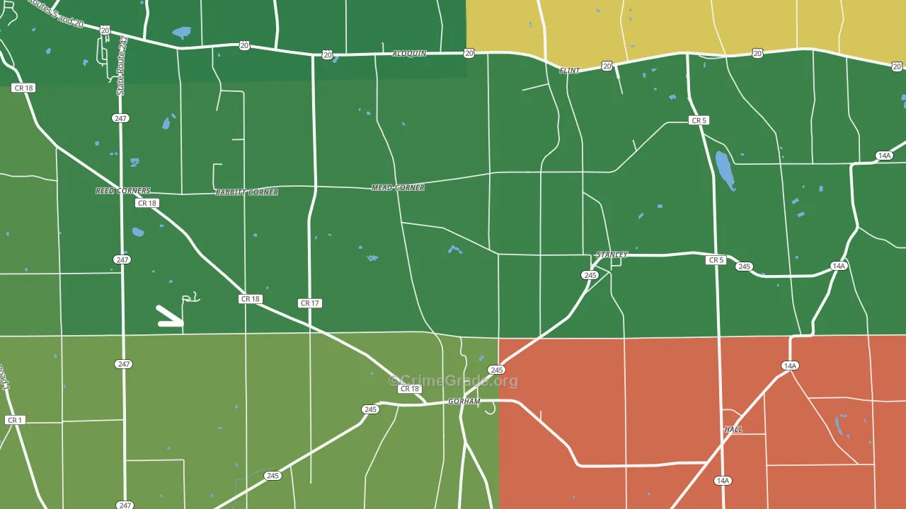 Stanley, NY Map of Murder Rates