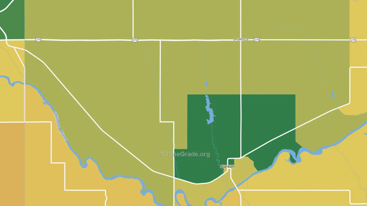 Stanton County, NE Map of Murder Rates