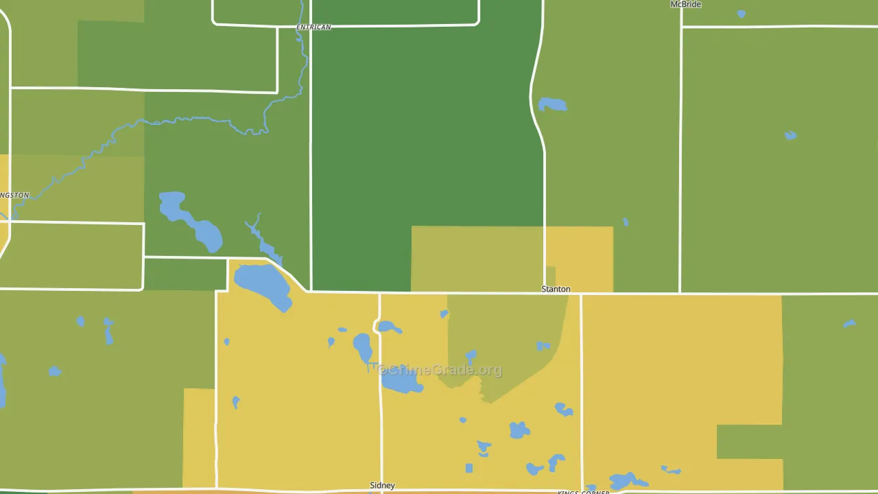 Stanton, MI Map of Murder Rates