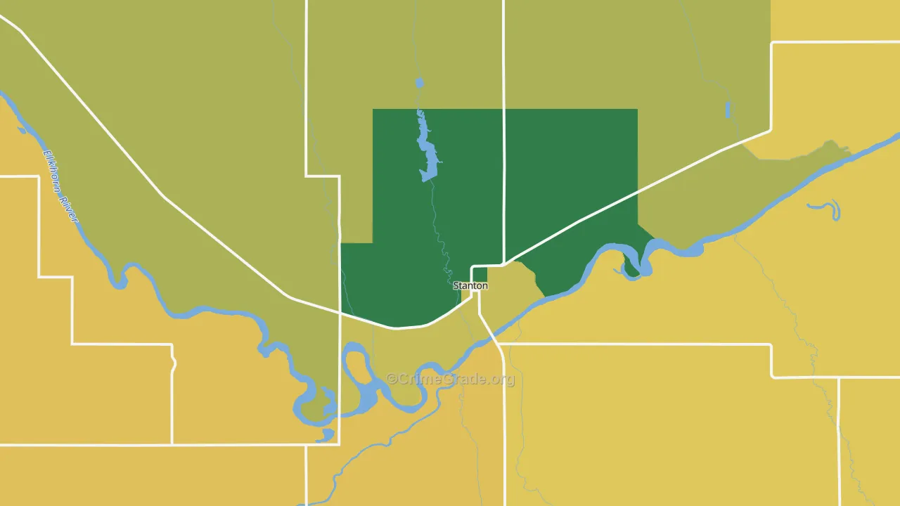 Stanton, NE Map of Murder Rates