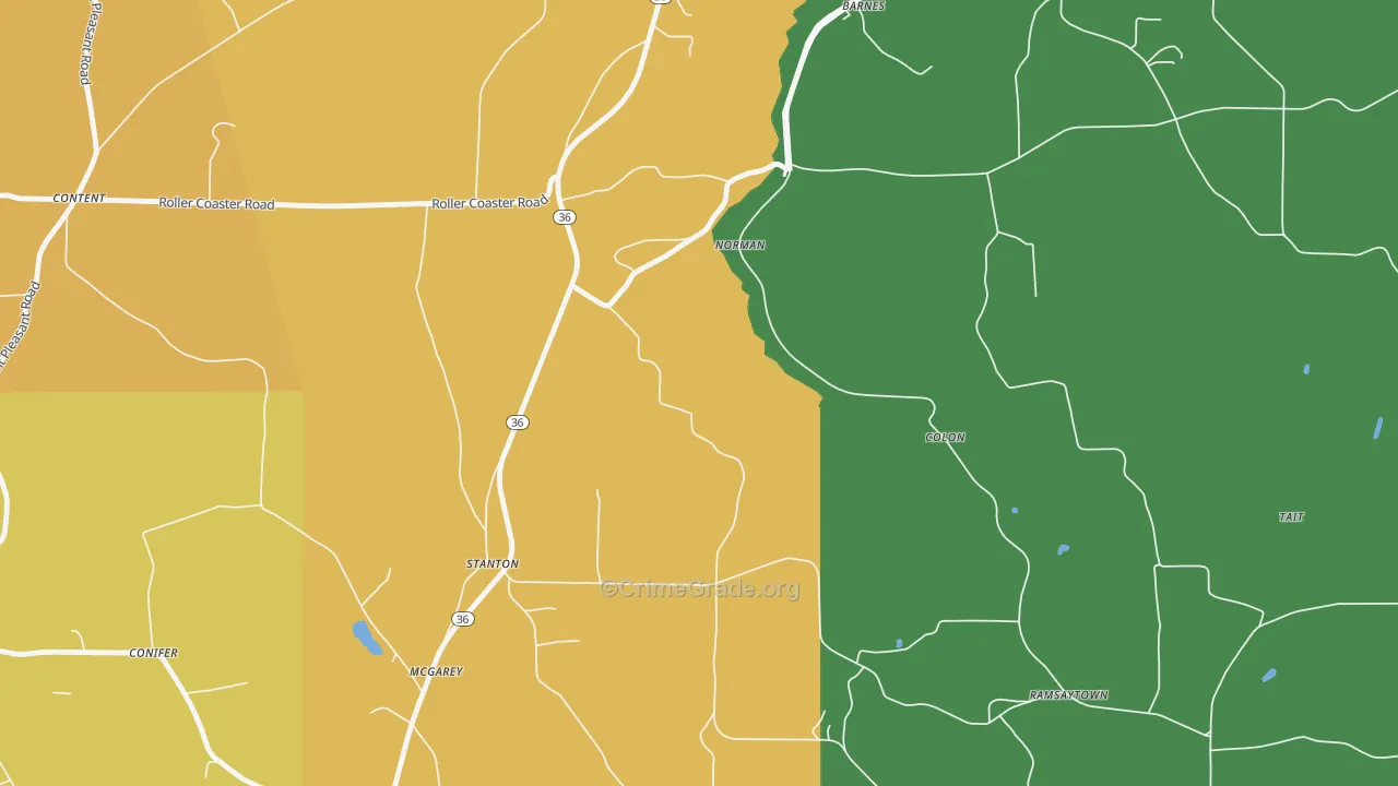 Stanton, PA Map of Murder Rates