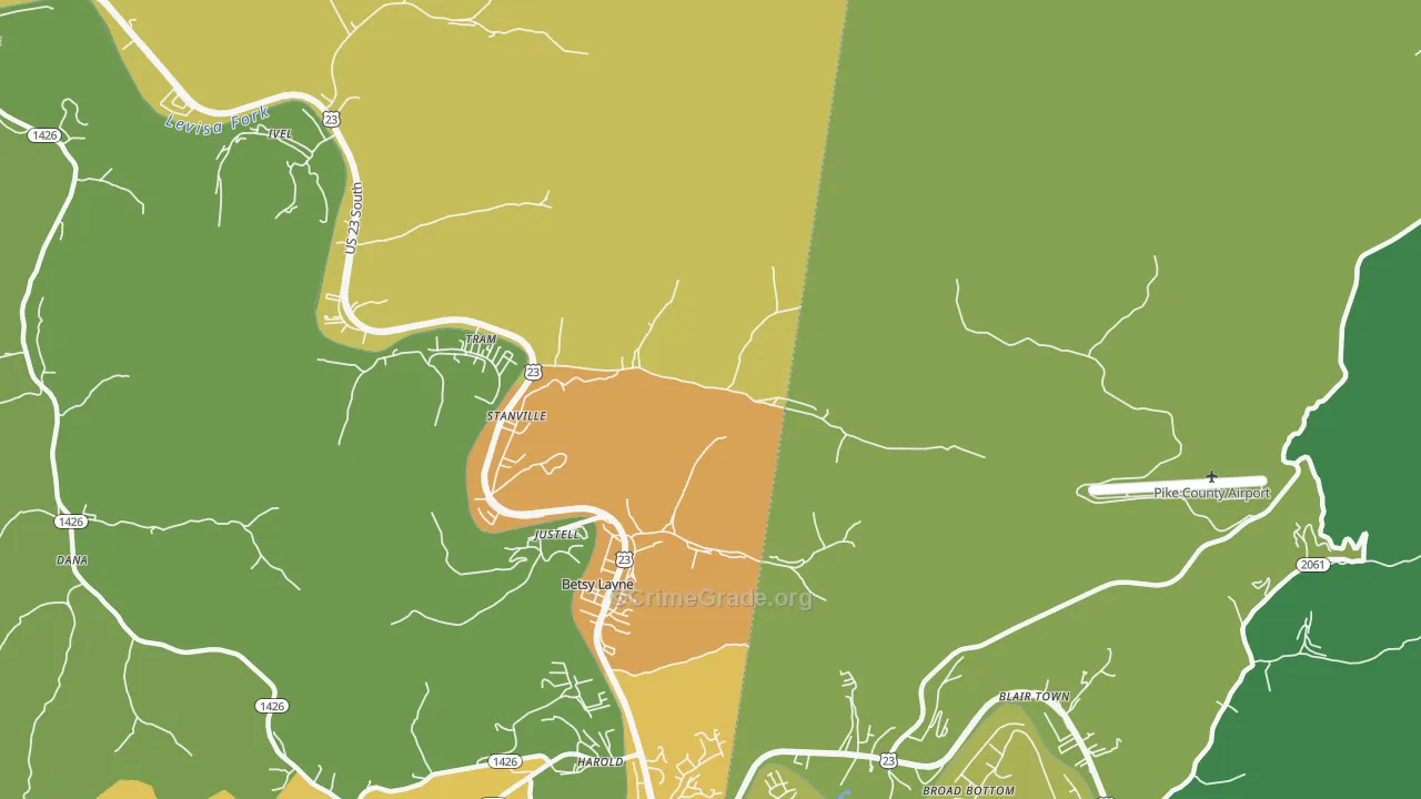 Stanville, KY Map of Murder Rates