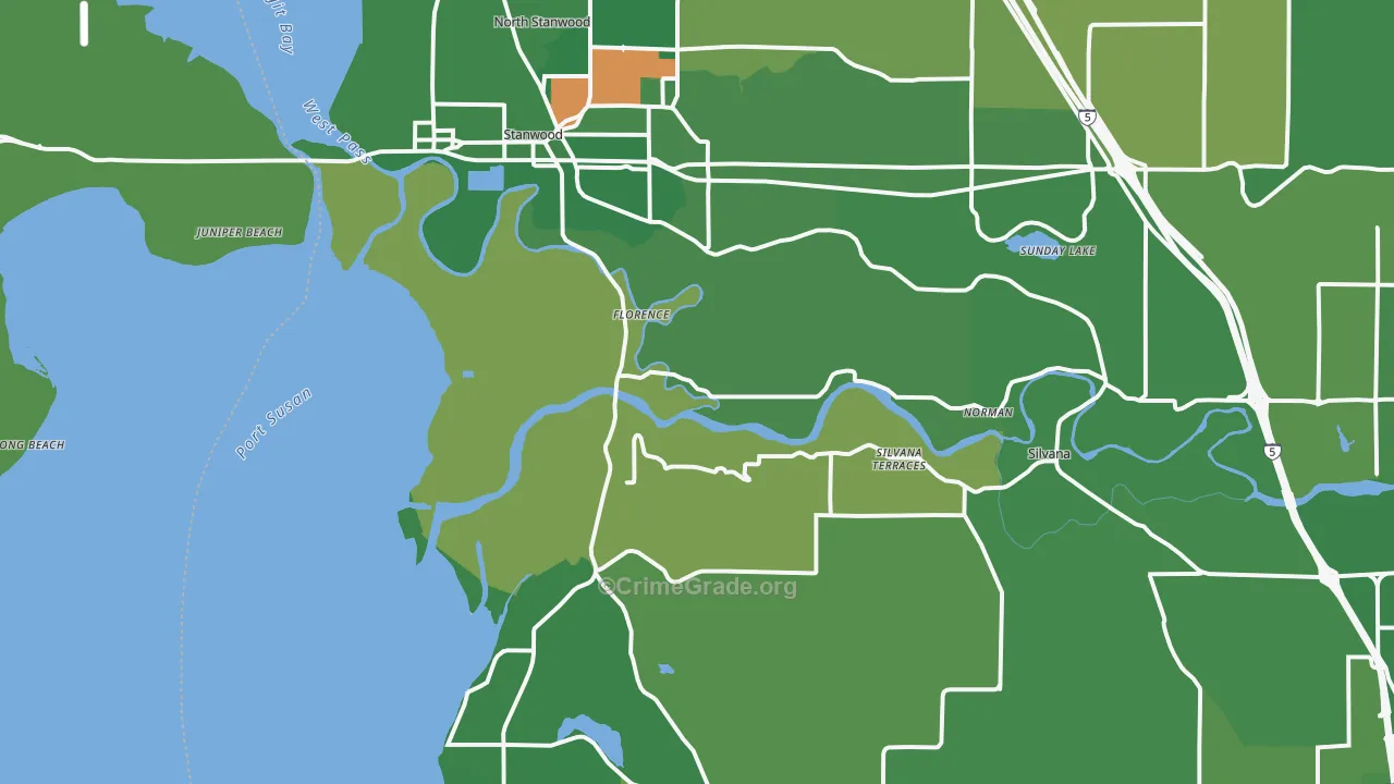 Stanwood, WA Map of Murder Rates