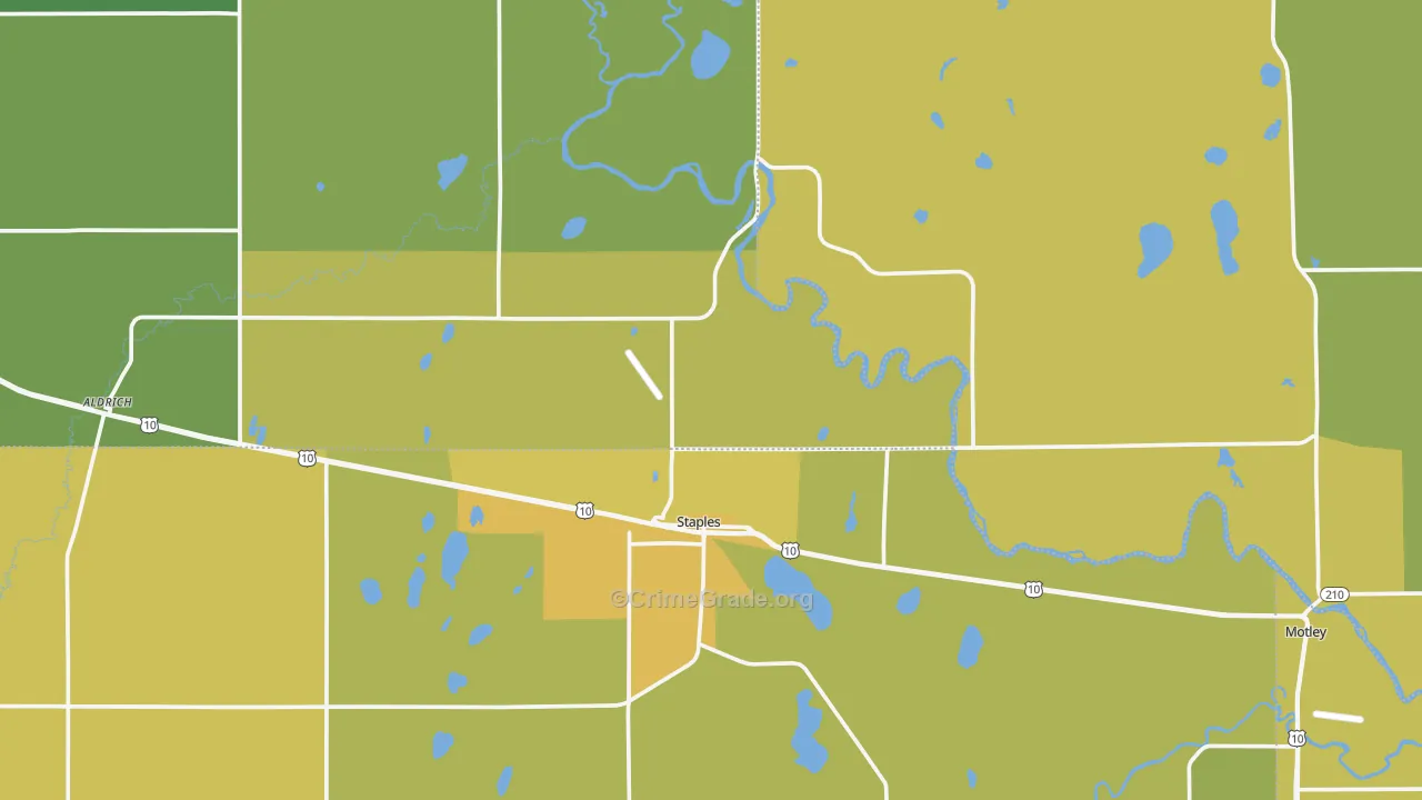 Staples, MN Map of Murder Rates