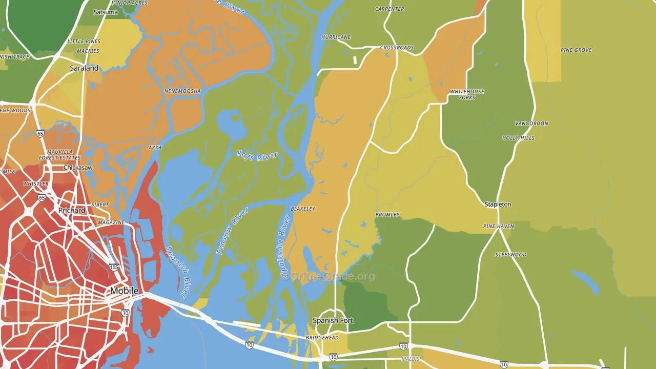 Stapleton, AL Map of Murder Rates