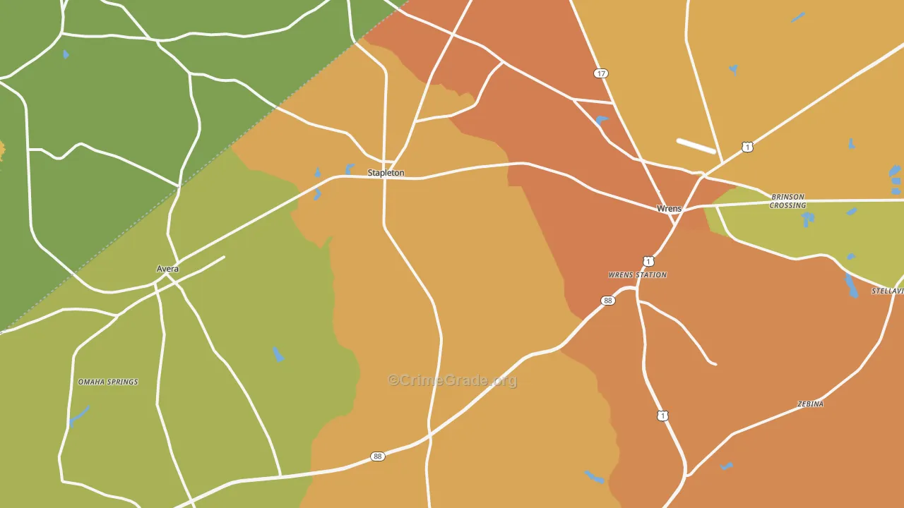 Stapleton, GA Map of Murder Rates