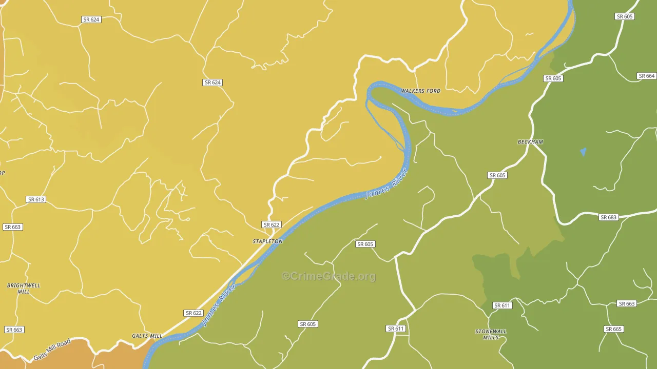Stapleton, VA Map of Murder Rates