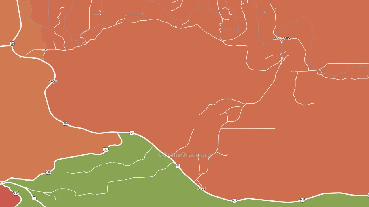 Stapp, OK Map of Murder Rates