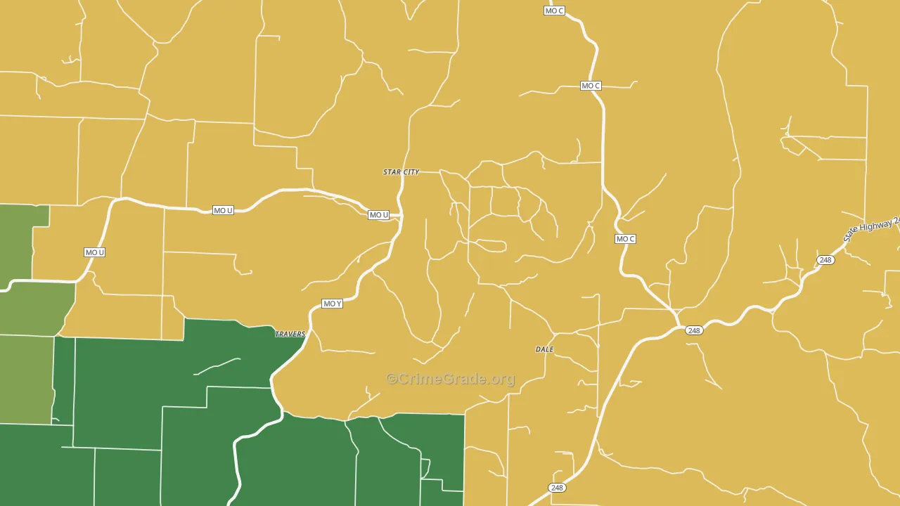Star City, MO Map of Murder Rates