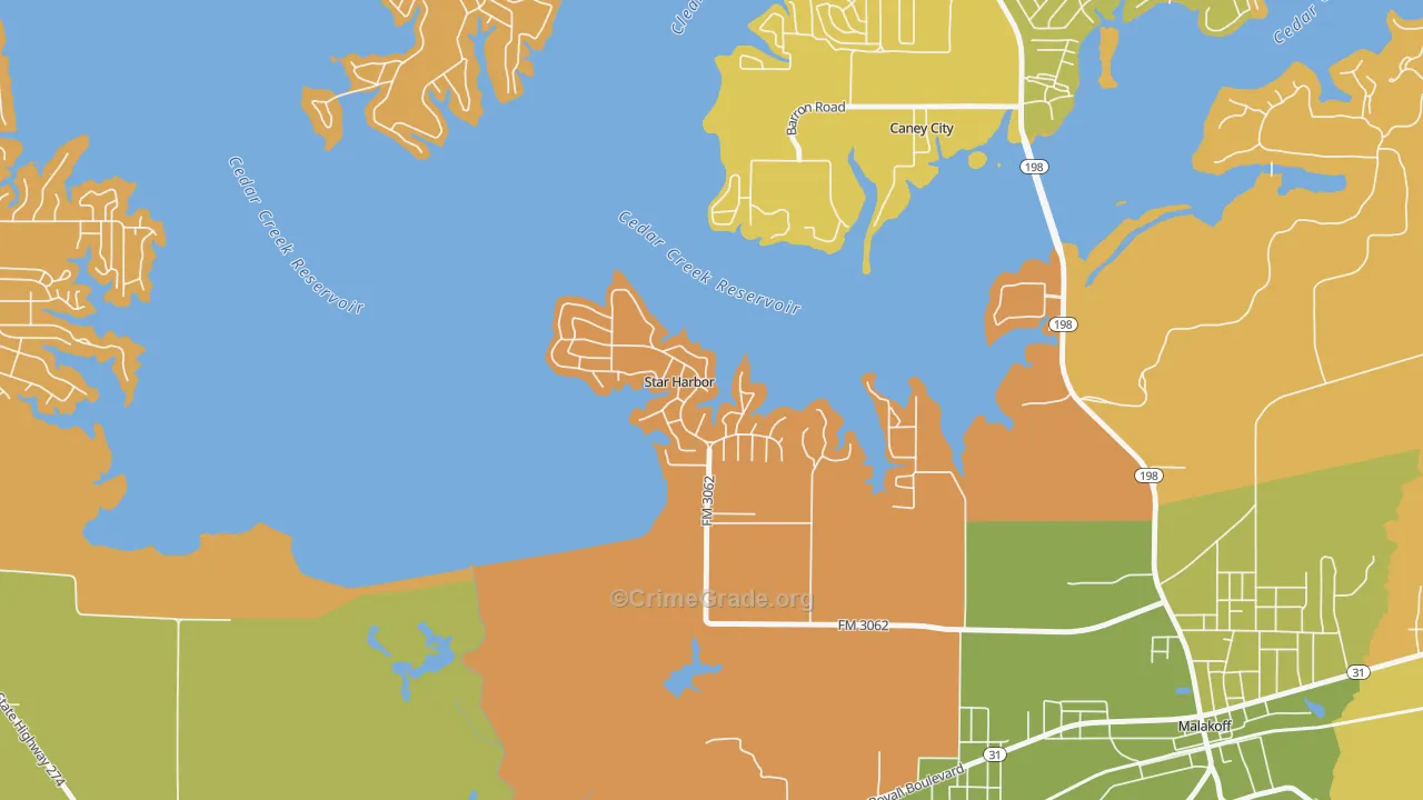 Star Harbor, TX Map of Murder Rates